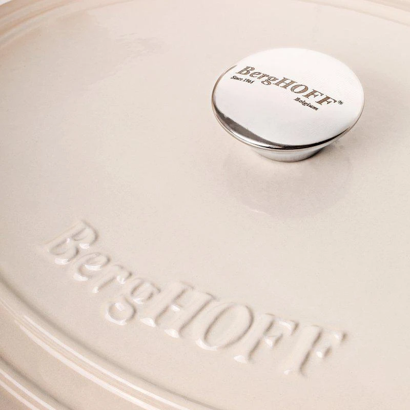 商品BergHOFF|Neo Cast Iron 3Pc Cookware Set, 3Qt Covered Dutch Oven & 10" Fry Pan Meringue,价格¥2131,第2张图片详细描述