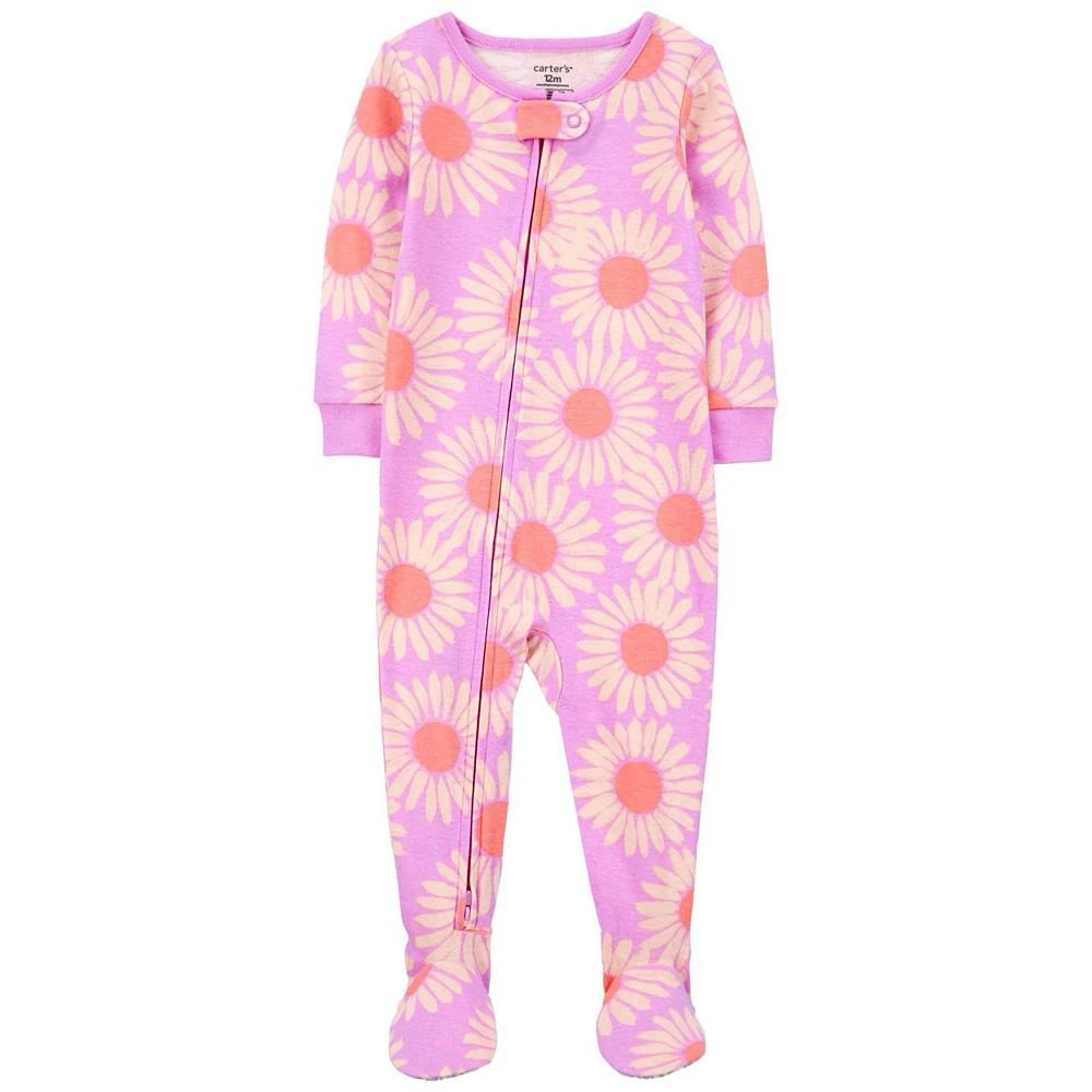 商品Carter's|Baby Girls One Piece Sunflower 100% Snug Fit Cotton Footie Pajamas,价格¥165,第1张图片