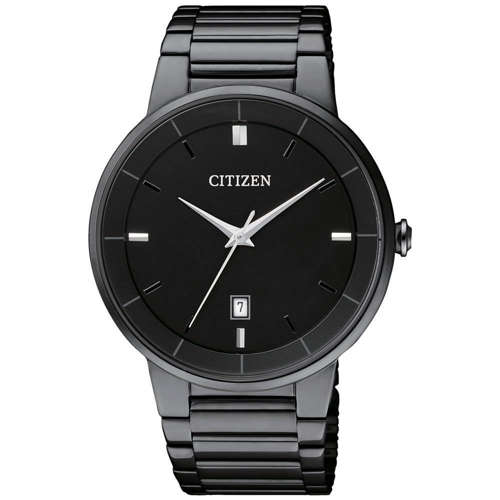 商品Citizen|Men's Quartz Black Ion-Plated Stainless Steel Bracelet Watch 40mm BI5017-50E,价格¥1043,第1张图片