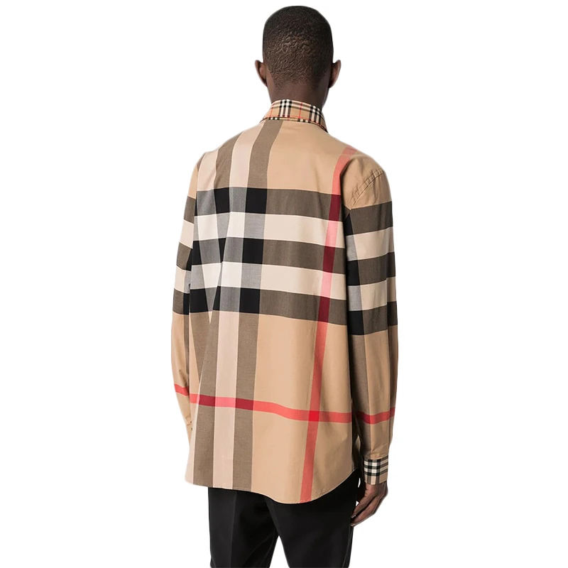 Burberry 博柏利 男士经典格纹混合印花长袖衬衫 8023787 商品