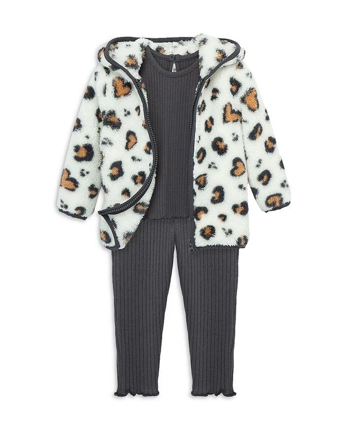 商品Little Me|Girls' Faux Sherpa Leopard Jacket, Top & Leggings Set - Baby  ,价格¥278,第3张图片详细描述