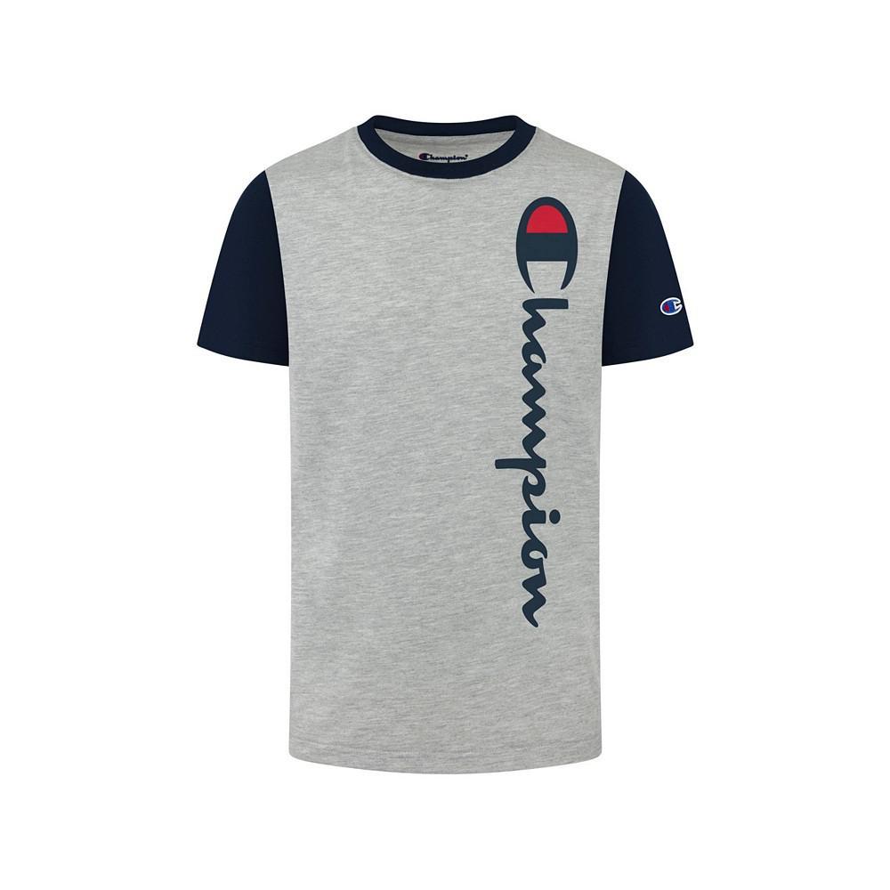 商品CHAMPION|Little Boys Vertical Script Color Blocked T-shirt,价格¥67,第1张图片