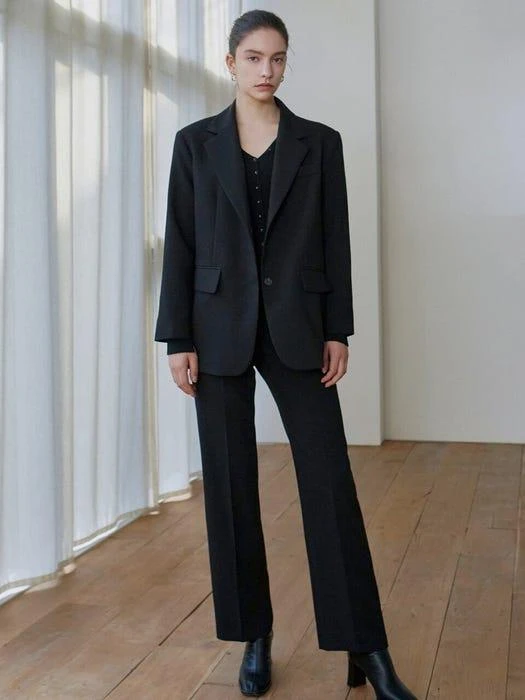 商品NICK&NICOLE|CLASSIC SUIT SINGLE JACKET_BLACK,价格¥1046,第5张图片详细描述