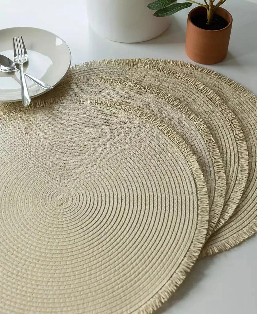 Fringed Round Placemat, Set of 4 商品