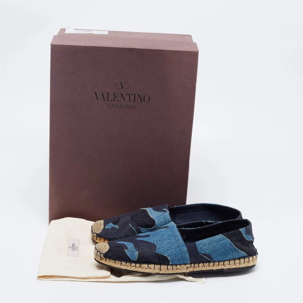 Valentino Blue Camouflage Canvas Espadrilles Flats Size 41 商品