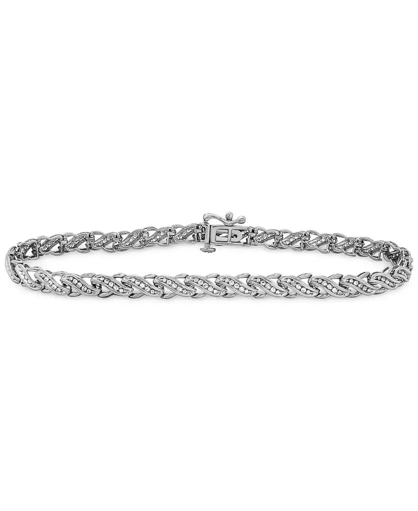 商品Macy's|Diamond Swirl Tennis Bracelet (1/2 ct. t.w.) in 10k Gold or White Gold,价格¥3588,第1张图片