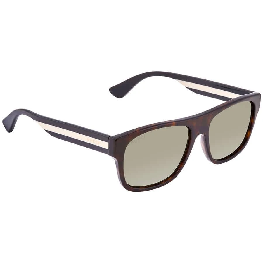 商品Gucci|Green Rectangular Men's Sunglasses GG0341S 003 56,价格¥1464,第1张图片