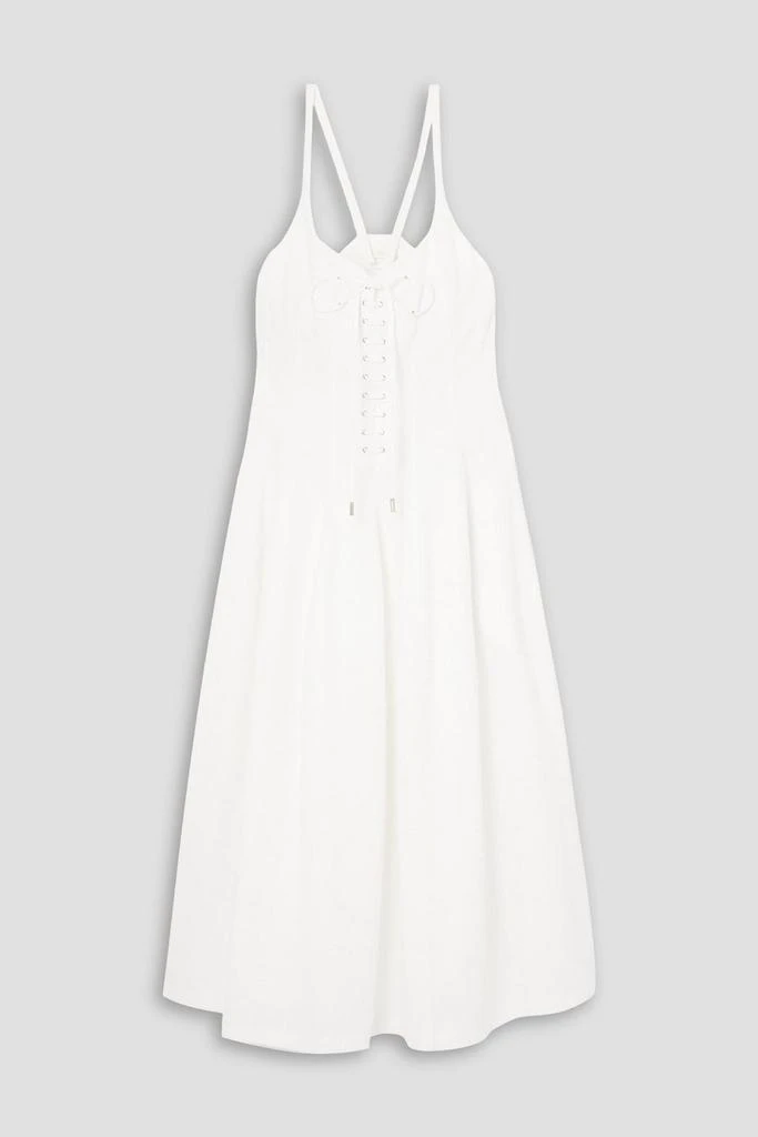 CHLOÉ | Lace-up cotton-piqué midi dress