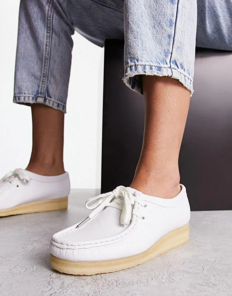 商品Clarks|Clarks Originals wallabee shoe in white leather,价格¥733,第3张图片详细描述