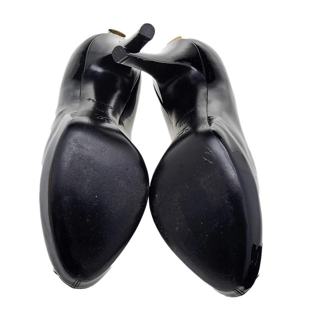 Louis Vuitton Black Patent Leather Oh Really! Peep Toe Pumps Size 38.5 商品