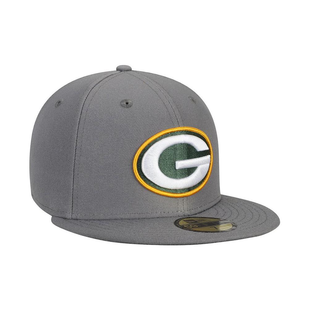 Men's Graphite Green Bay Packers Storm 59FIFTY Fitted Hat商品第2张图片规格展示