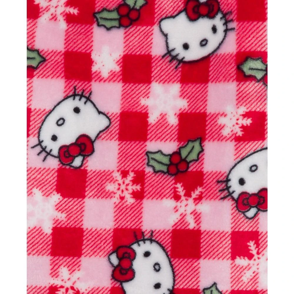 商品Hello Kitty|Toddler Girls Xmas Plaid Long Sleeve Plush Pullover Sweatshirt,价格¥57,第3张图片详细描述