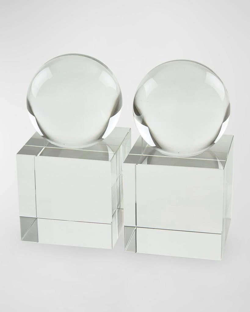 商品Tizo|Clear Crystal Sphere Book End Pair,价格¥1179,第1张图片
