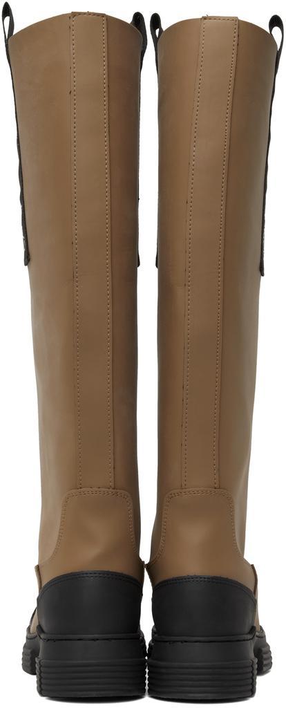 商品Ganni|Brown Recycled Rubber Country Tall Boots,价格¥1958,第6张图片详细描述