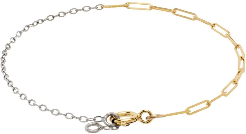 商品Yvonne Léon|White Gold & Gold Solitaire Bracelet,价格¥4710,第2张图片详细描述