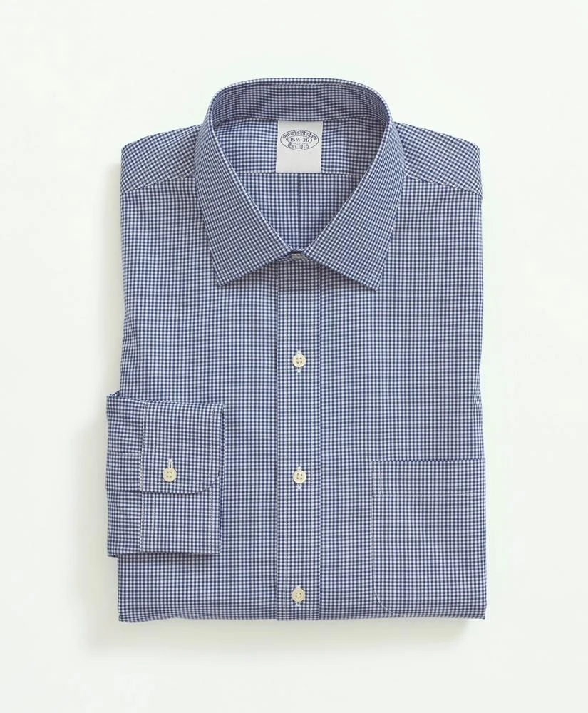 商品Brooks Brothers|Stretch Supima® Cotton Non-Iron Pinpoint Oxford Ainsley Collar, Gingham Dress Shirt,价格¥881,第3张图片详细描述