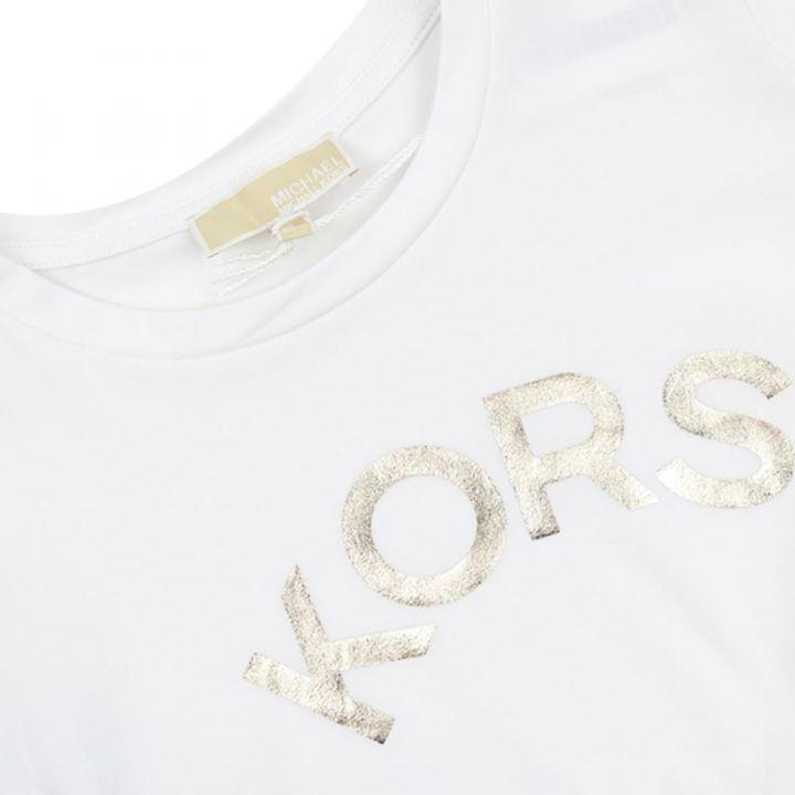 商品Michael Kors|White Cropped Logo Tie T Shirt,价格¥143-¥183,第4张图片详细描述