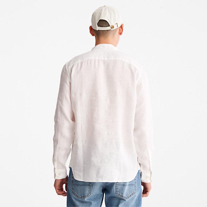 Mill River Linen Shirt for Men in White商品第4张图片规格展示