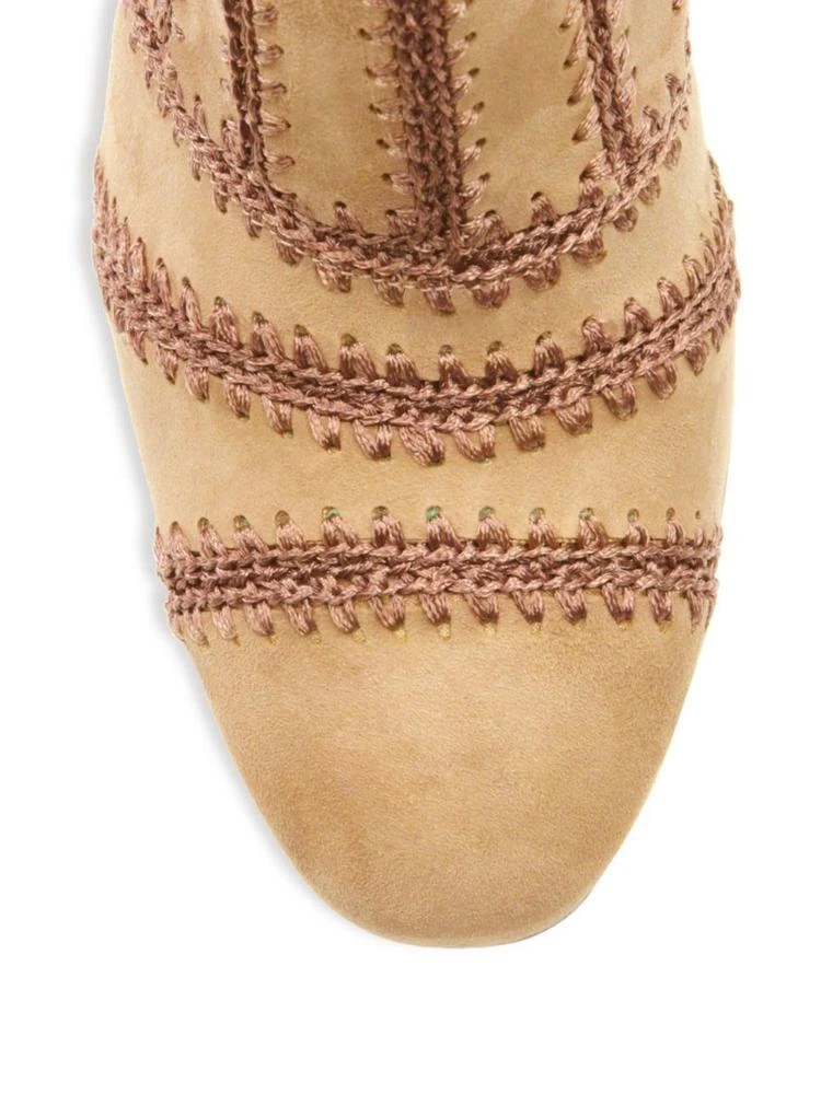 商品Alexandre Birman|Beatrice Embroidered Leather Booties,价格¥2655,第3张图片详细描述