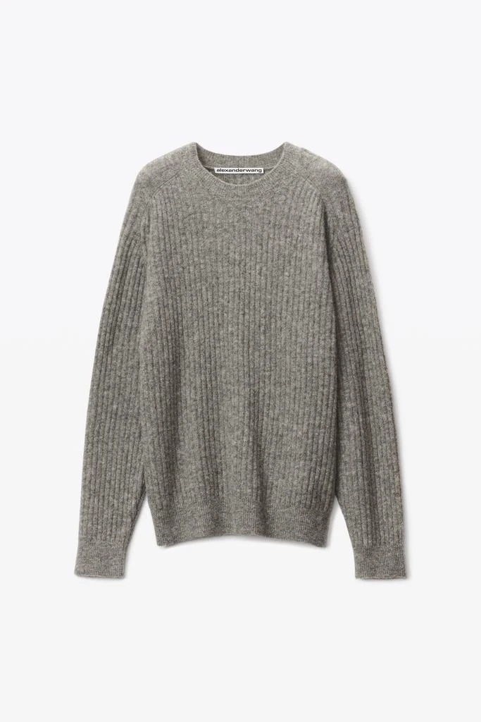 商品Alexander Wang|RIBBED CREWNECK SWEATER IN ALPACA FLEECE,价格¥1602,第3张图片详细描述