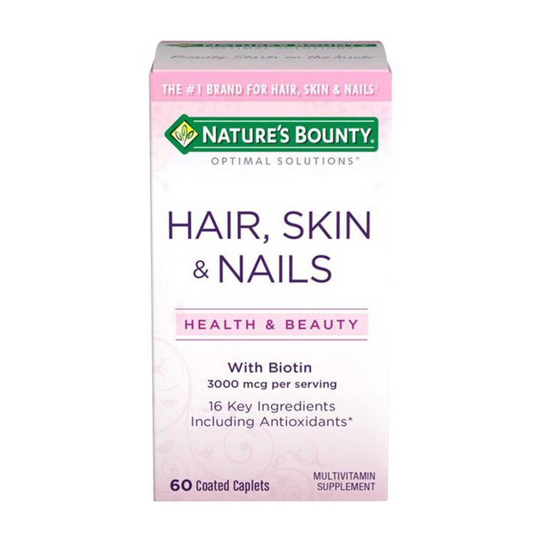 商品Nature's Bounty|Natures Bounty Skin, Hair And Nails Multivitamin Caplets With Biotin, 60 Ea,价格¥63,第1张图片