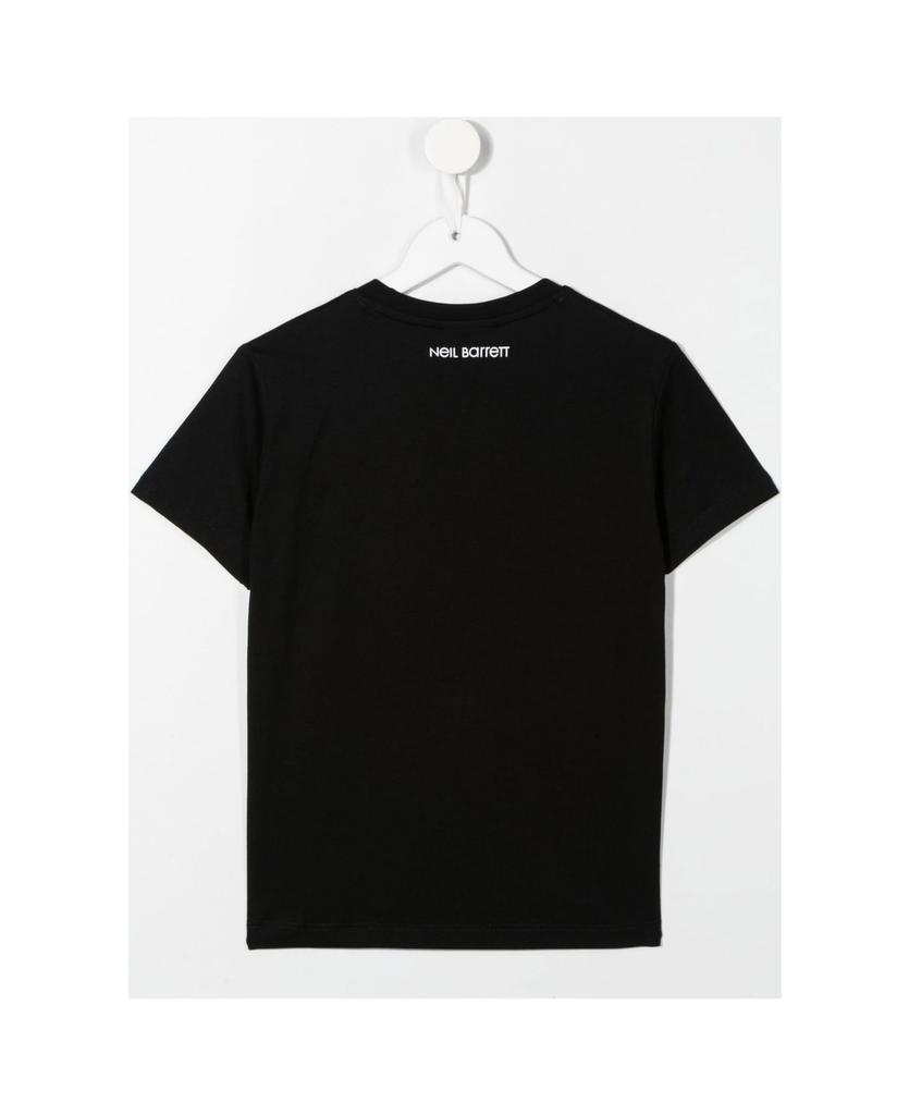 商品Neil Barrett|Kids Black T-shirt With Colorful Thunderbolt Print,价格¥674,第4张图片详细描述
