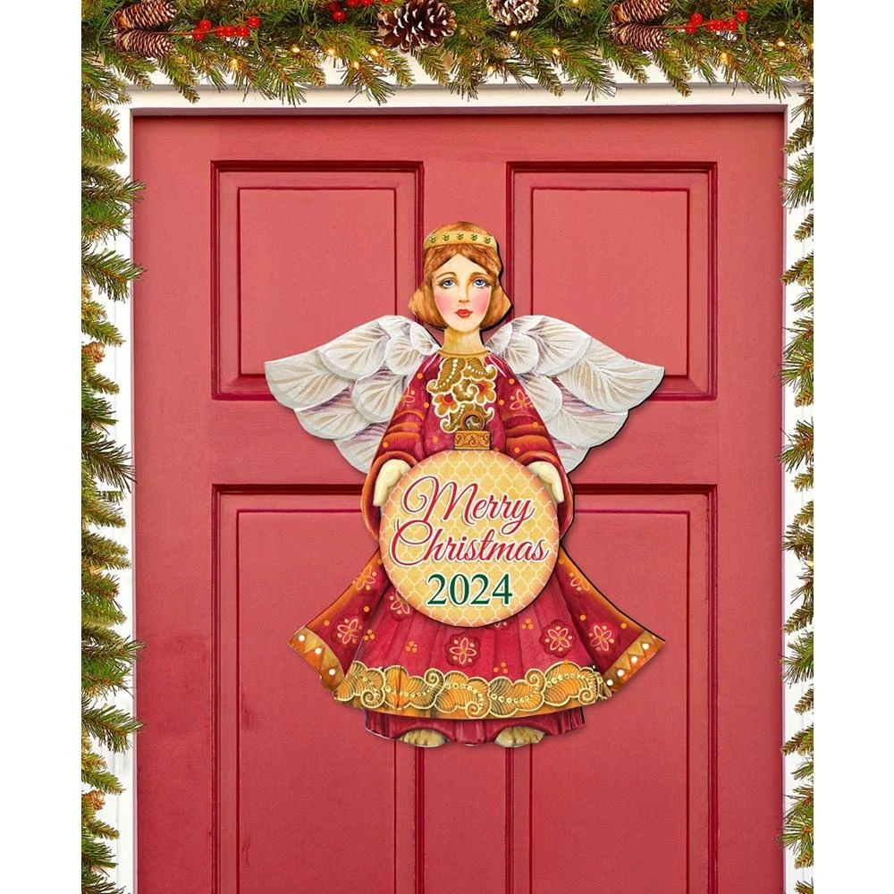 商品Designocracy|2024 Dated Merry Christmas Wooden Door Decor Wooden Wall Decor G. DeBrekht,价格¥1099,第2张图片详细描述