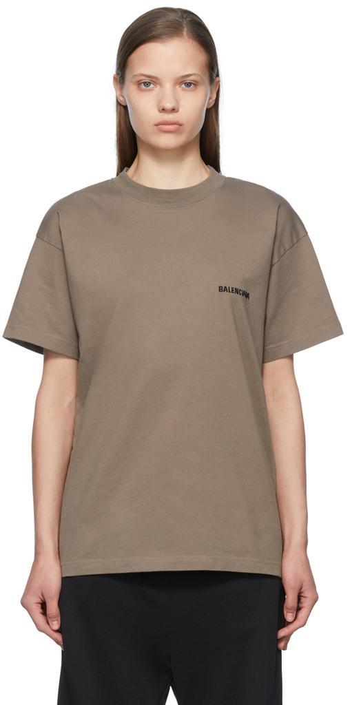 商品Balenciaga|Brown Cotton T-Shirt,价格¥3804,第1张图片