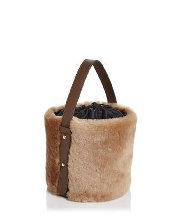 商品Arron|Small Shearling & Leather Bucket Bag,价格¥642,第4张图片详细描述