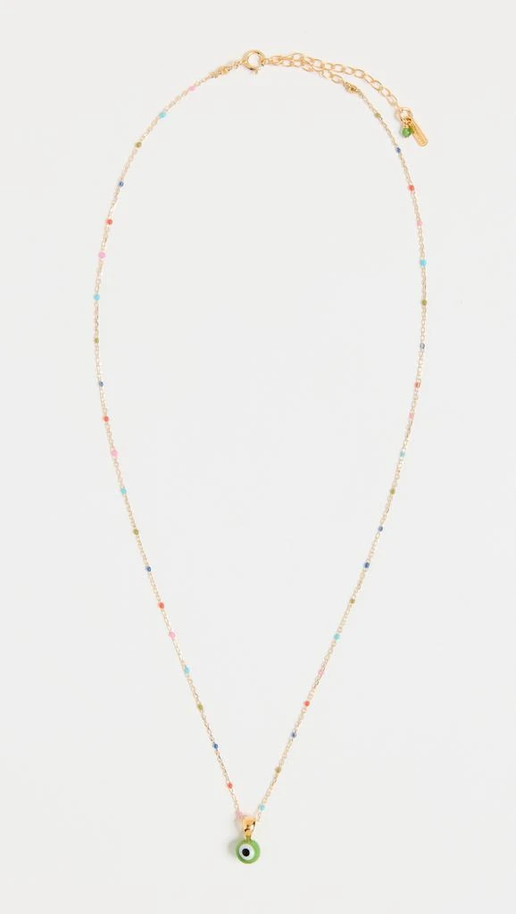 商品Chan Luu|Evil Eye Bead and Jade Pendant Necklace,价格¥721,第3张图片详细描述