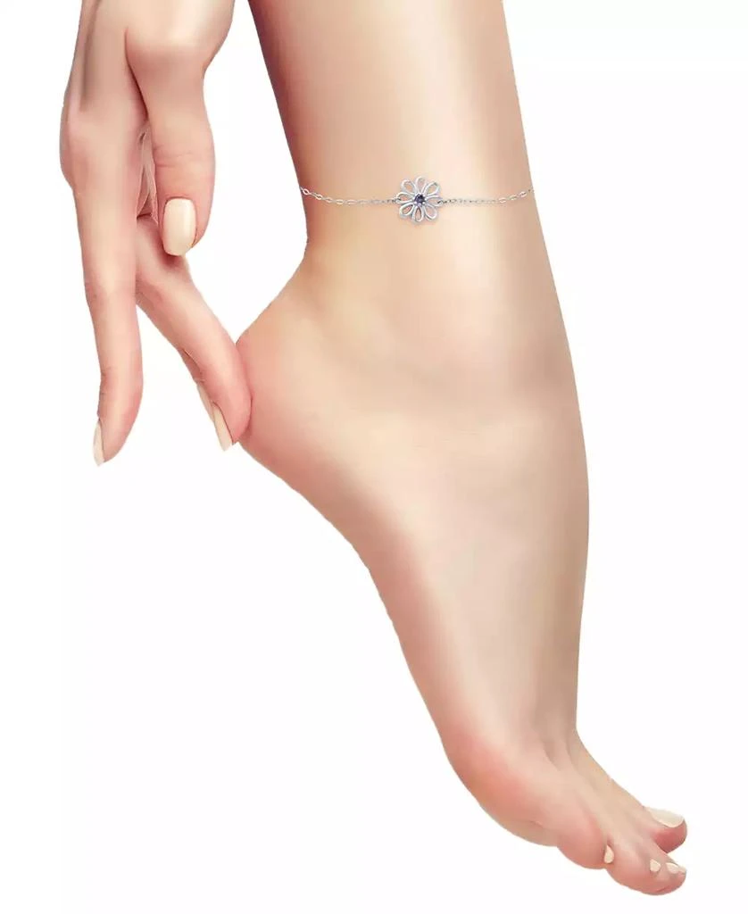商品Giani Bernini|Cubic Zirconia Ankle Bracelet in Sterling Silver (Also in Lab-Created Pink Sapphire), Created for Macy's,价格¥332,第2张图片详细描述