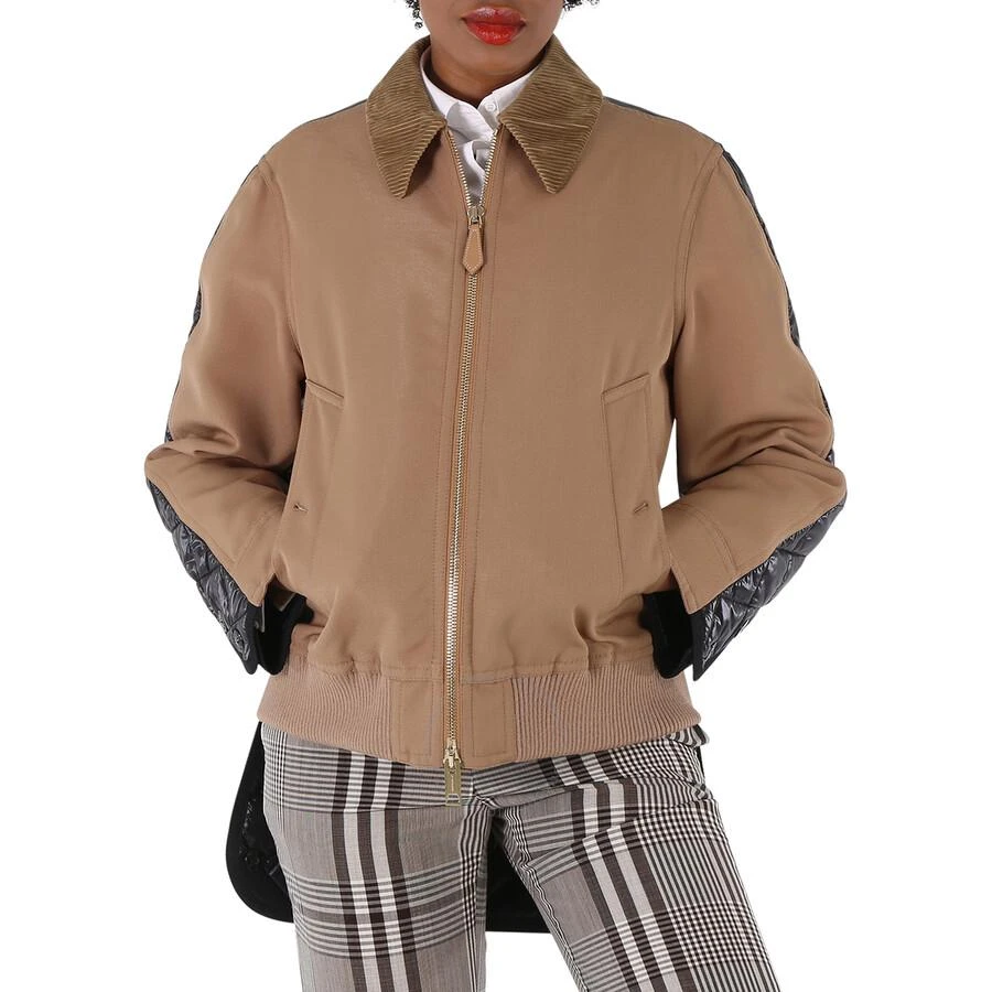 商品Burberry|Ladies Biscuit Technical Wool Reconstructed Harrington Jacket,价格¥2142,第1张图片