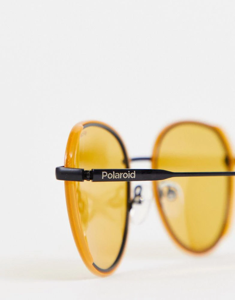 商品Polaroid|Polaroid round sunglasses in yellow,价格¥322,第2张图片详细描述