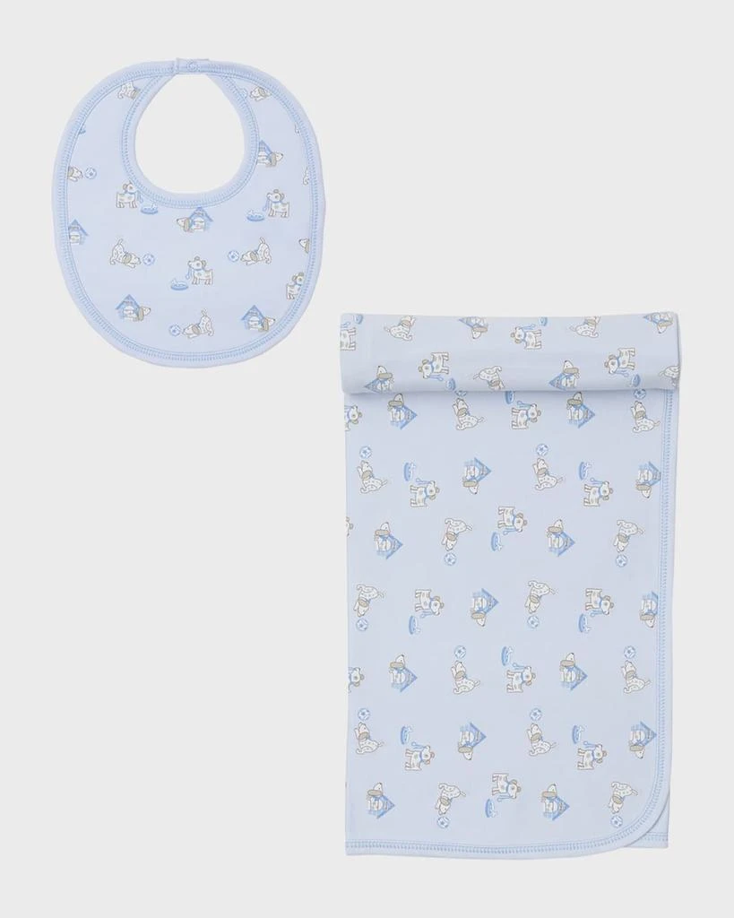 商品Kissy Kissy|Girl's Pups In Action Bib & Blanket Set,价格¥286,第1张图片