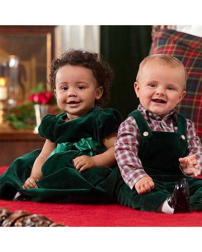 商品Ralph Lauren|Boys' Plaid Shirt & Velvet Overalls Set - Baby,价格¥1316,第5张图片详细描述