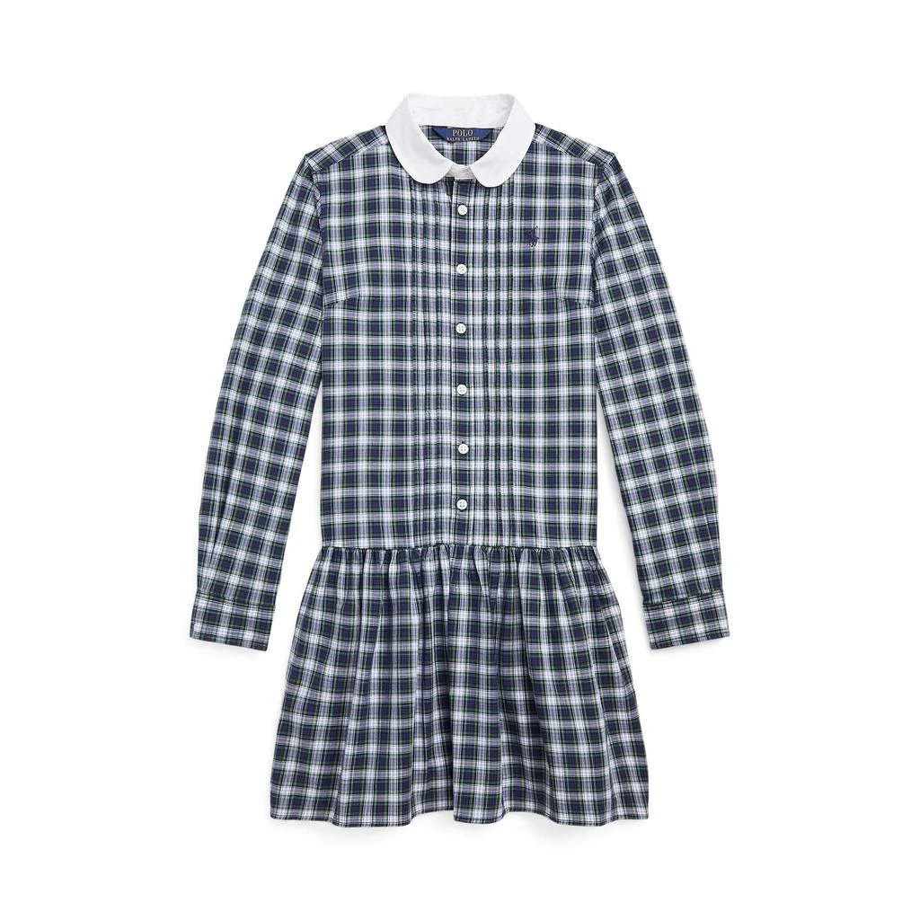 商品Ralph Lauren|Plaid Stretch Poplin Shirtdress (Big Kids),价格¥555,第1张图片
