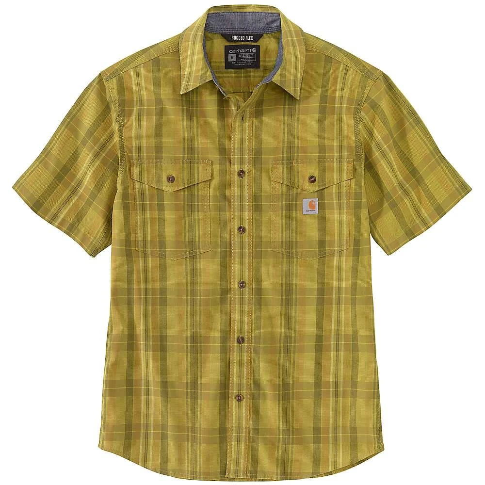 商品Carhartt|Carhartt Men's Rugged Flex Relaxed Fit Lightweight SS Plaid Shirt,价格¥248,第1张图片