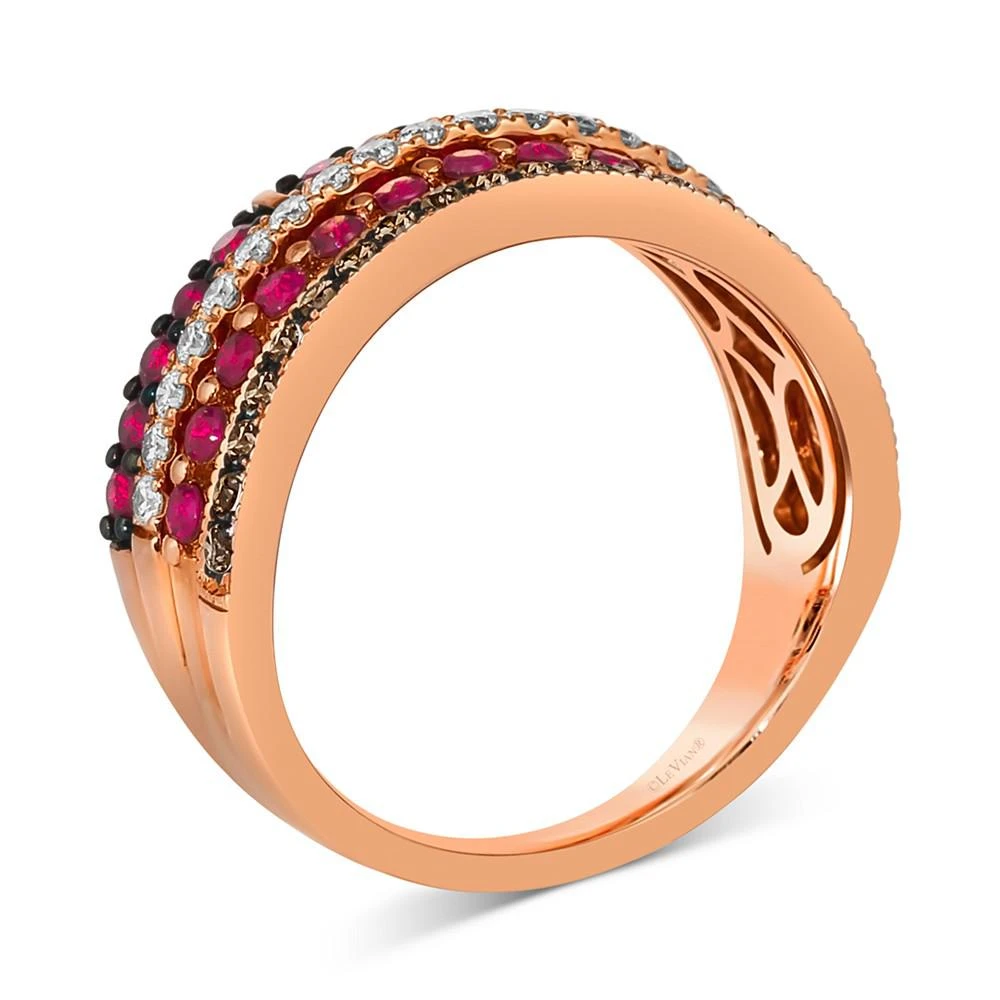 商品Le Vian|Chocolatier® Passion Ruby (3/4 ct. t.w.) & Diamond (1/2 ct. t.w.) Multirow Band in 14k Rose Gold,价格¥12846,第2张图片详细描述