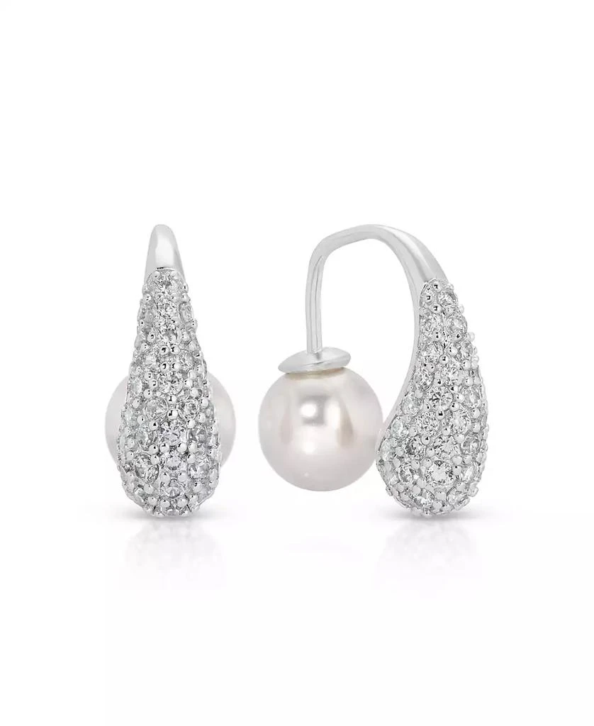 商品Ettika Jewelry|Hooked Pave and Mother of Pearl Drop Earrings,价格¥449,第1张图片