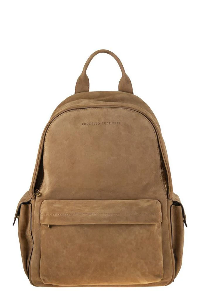 商品Brunello Cucinelli|Brunello Cucinelli Suede Backpack,价格¥19364,第1张图片