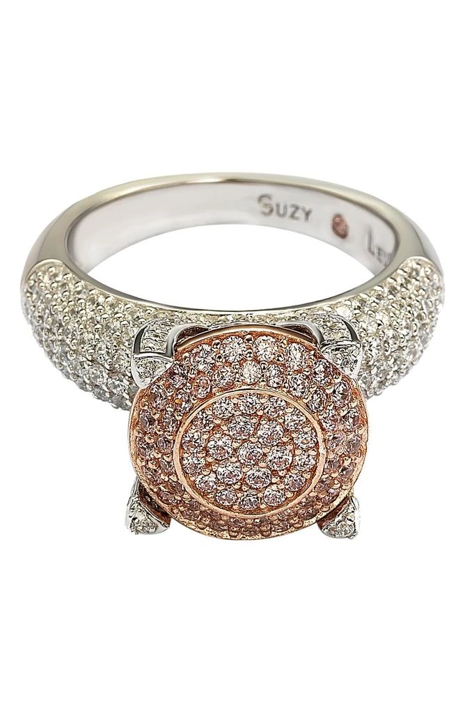 商品Suzy Levian|Sterling Silver & 14K Rose Gold Plated Pavé Pink CZ Ring,价格¥1275,第5张图片详细描述