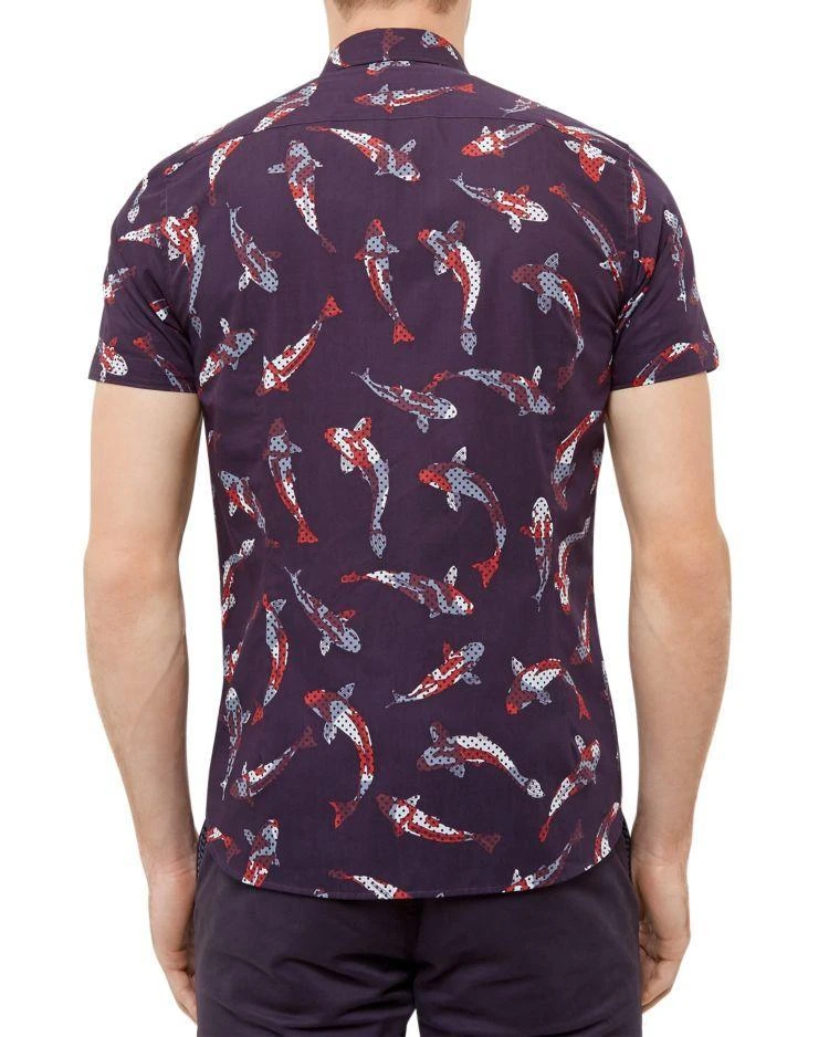 商品Ted Baker London|Ted Baker Bigpois Oversized Fish Print Regular Fit Button-Down Shirt,价格¥770,第2张图片详细描述