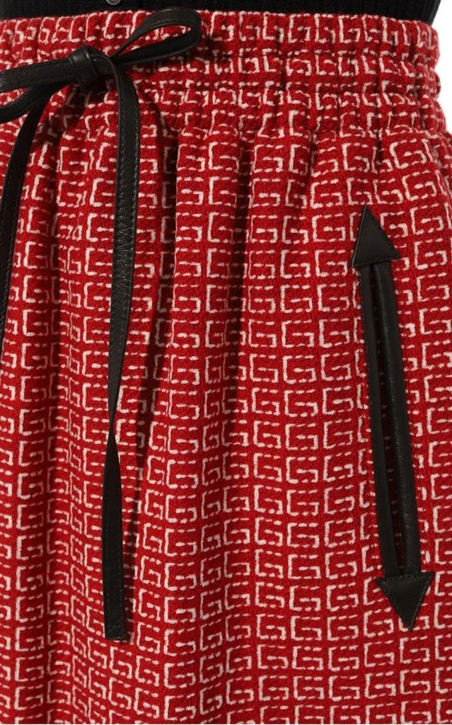 商品Gucci|Red Jacquard GG Drawstring Skirt,价格¥9584,第5张图片详细描述