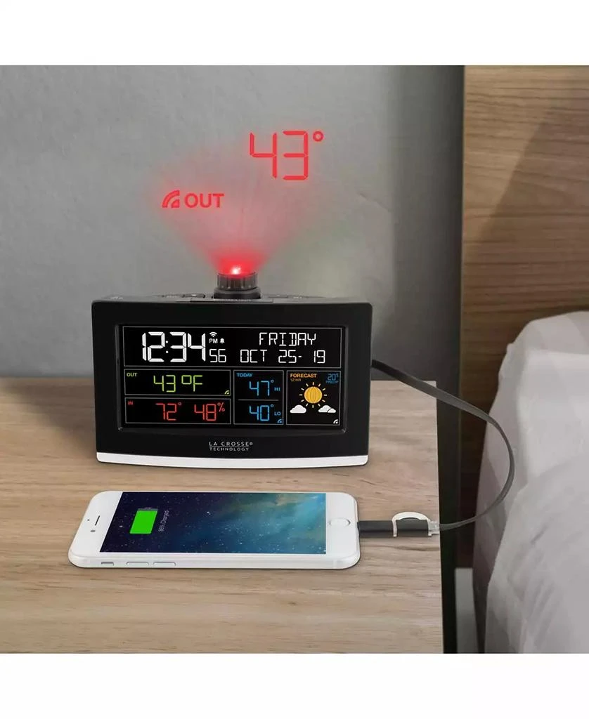 商品La Crosse Technology|WiFi Projection Alarm Clock with AccuWeather forecast,价格¥556,第4张图片详细描述