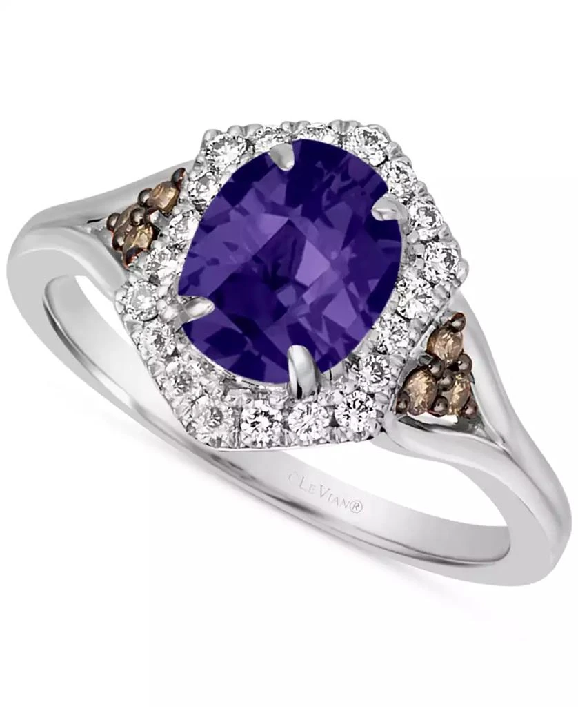 商品Le Vian|Blueberry Tanzanite (1 ct. t.w.) & Diamond (1/3 ct. t.w.) Halo Ring in 14k White Gold,价格¥9886,第1张图片