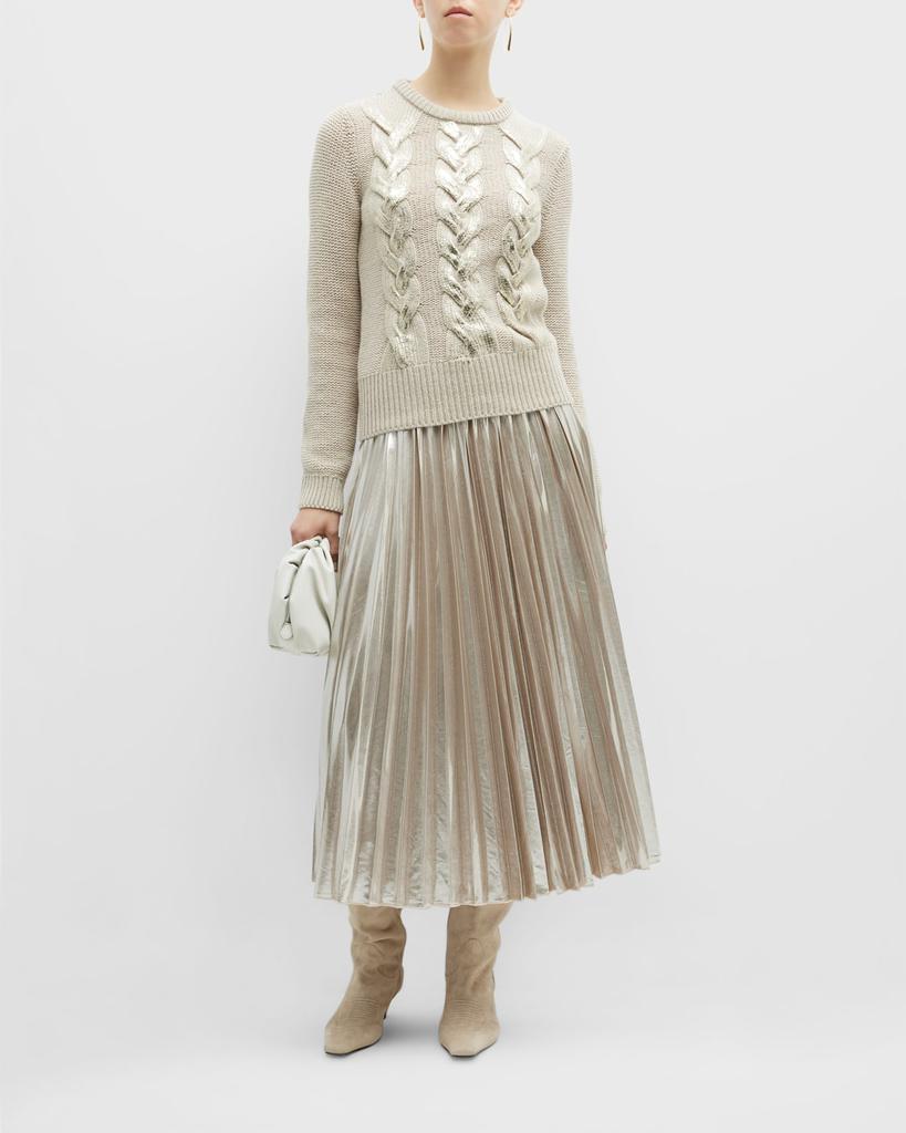 Quincy Pleated Jersey Midi Skirt商品第3张图片规格展示