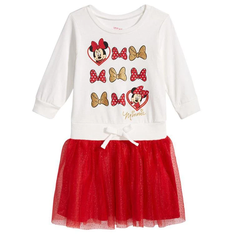 商品Disney|'s® Minnie Mouse Graphic-Print Popover Dress, Little Girls,价格¥86,第1张图片