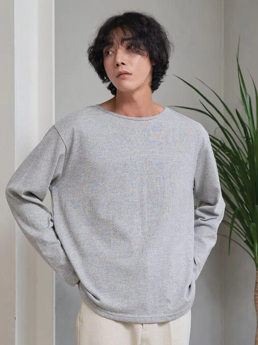 商品TLEYOUNG|Rest Boat Neck Long Sleeve T-shirt Melange,价格¥501,第1张图片