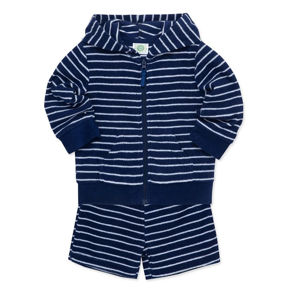 商品Little Me|Baby Boys Stripe Terry Cover Up Jacket and Shorts, 2 Piece Set,价格¥298,第4张图片详细描述