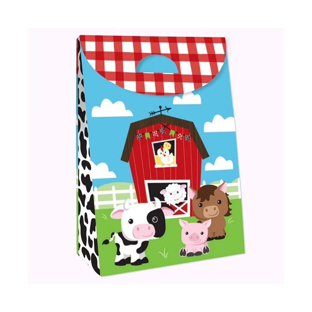 商品Big Dot of Happiness|Farm Animals - Barnyard Baby Shower or Birthday Gift Favor Bags- Party Goodie Boxes - Set of 12,价格¥142,第3张图片详细描述